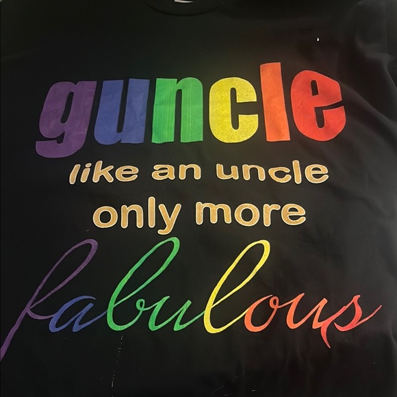 Rainbow Pride Guncle T-Shirt with Colorful Print - Picture 1 of 4